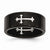 Stainless Steel Black IP-plated with Cross 9mm Polished Wedding Band