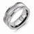 Stainless Steel Base with Sawtooth Accent 8mm Polished Flat Wedding Band