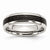 Stainless Steel and Black Carbon Fiber 6mm Polished Wedding Band