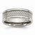 Stainless Steel & Gray Carbon Fiber 8mm Polished Wedding Band