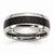 Stainless Steel and Black Carbon Fiber 8mm Polished Wedding Band