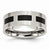 Stainless Steel & Black Rubber Flat 8mm Brushed Wedding Band