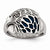 Stainless Steel Polished Blue Enamel Eagle Ring