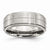 Stainless Steel Grooved 8mm Polished & Brushed Ridged Edge Wedding Band