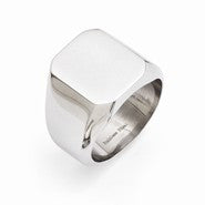 Stainless Steel Polished Square Signet Ring