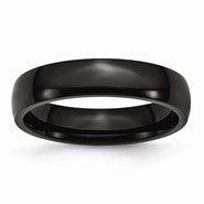 Stainless Steel Black IP-plated Polished 5mm Wedding Band