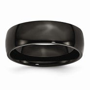 Stainless Steel Black IP-plated Polished 7mm Wedding Band