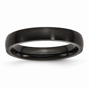 Stainless Steel Black IP-plated Brushed 4mm Wedding Band