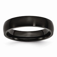 Stainless Steel Black IP-plated Brushed 5mm Wedding Band