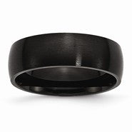 Stainless Steel Black IP-plated Brushed 7mm Wedding Band