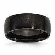 Stainless Steel Black IP-plated Brushed 8mm Wedding Band