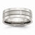 Stainless Steel Grooved 8mm Satin and Polished Wedding Band