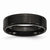 Stainless Steel Black IP-plated Polished & Brushed Beveled Edge 6mm Wedding Band