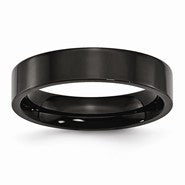 Stainless Steel Black IP-plated Polished Flat 5mm Wedding Band