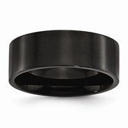 Stainless Steel Black IP-plated Polished Flat 8mm Wedding Band