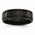 Stainless Steel Black IP-plated Hammered and Polished 7mm Wedding Band