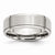 Stainless Steel Ridged Edge 7mm Brushed and Polished Wedding Band