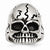 Stainless Steel Polished and Antiqued Skull Ring