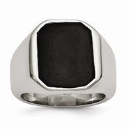 Stainless Steel Polished Enameled Ring