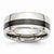 Stainless Steel Polished Black Ceramic Inlay 9mm Wedding Band