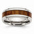 Stainless Steel Polished Red & Orange Wood Enameled 7.8mm Ring