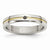 Stainless Steel Polished Yellow IP-plated Diamond 4mm Wedding Band