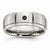 Stainless Steel Polished & Brushed Diamond 8mm Wedding Band