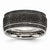 Stainless Steel Polished Diamond Ridged Edge 10mm Wedding Band