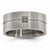 Stainless Steel Matte Black Diamond 10mm Wedding Band