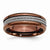 Stainless Steel Ridged Edge Chocolate IP-plated 7mm w/Cable Wedding Band