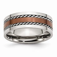 Stainless Steel Chocolate IP-plated 8mm Polished Wedding Band