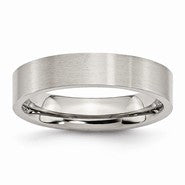 Stainless Steel Flat 5mm Brushed Wedding Band