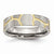 Stainless Steel Grooved Yellow IP-plated Womens 6mm Brushed Wedding Band