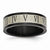 Stainless Steel Brushed Black IP-plated Roman Numerals Wedding Band