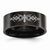 Stainless Steel 8mm Flat Cross w/Crosshatch Black IP-plated Wedding Band