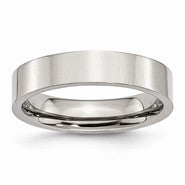 Stainless Steel Flat 5mm Polished Wedding Band