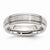 Stainless Steel Grooved Edge 6mm Satin and Polished Wedding Band