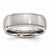 Stainless Steel Ridged Edge 8mm Brushed and Polished Wedding Band