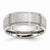 Stainless Steel Grooved Edge 8mm Brushed and Polished Wedding Band