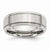 Stainless Steel Ridged Edge 8mm Brushed and Polished Wedding Band