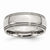 Stainless Steel Grooved and Beaded 8mm Polished Wedding Band