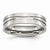 Stainless Steel Grooved 6mm Polished Wedding Band