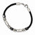 Stainless Steel Leather Polished & Hematite Beads Bracelet