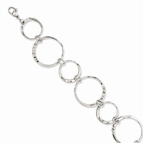 Stainless Steel Polished Wavy Circles Bracelet