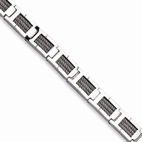 Stainless Steel Wire Brushed & Polished Bracelet