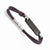 Stainless Steel Polished Black Ip-Plated Id and Purple Leather Bracelet