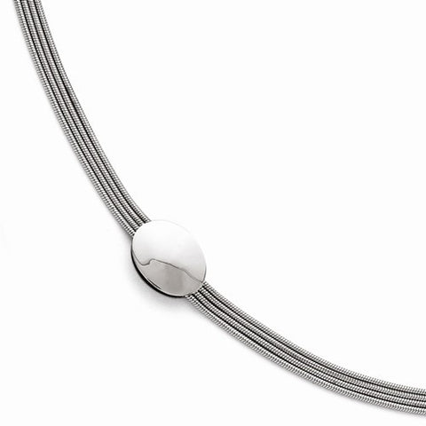 Stainless Steel Polished Oval Bracelet