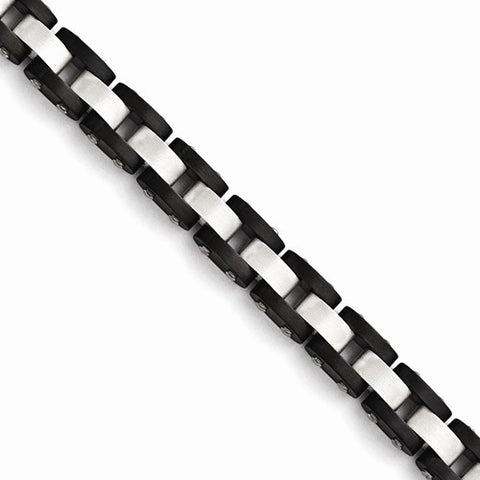 Stainless Steel Black Ip-Plated Brushed Bracelet