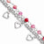 Stainless Steel Pink Agate with Hearts Bracelet