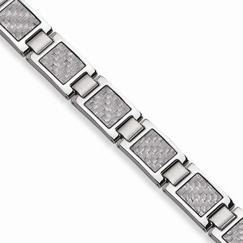 Stainless Steel Grey Carbon Fiber Bracelet